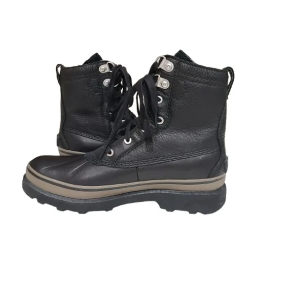 Sorel Men's Caribou Storm Boots Waterproof Black Brown Rain Snow Leather Laceup - Picture 12 of 14